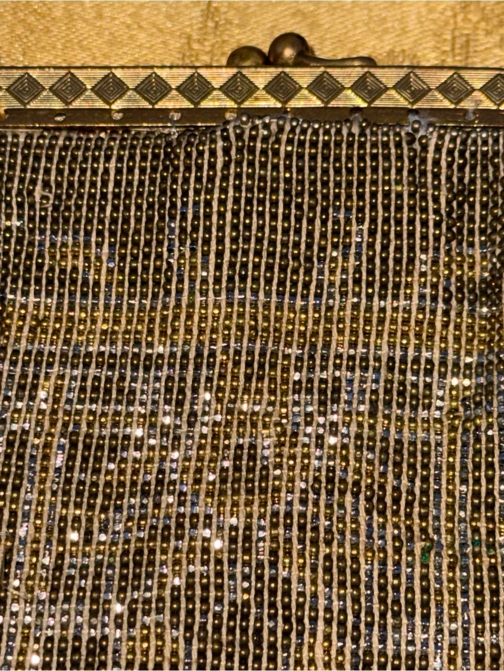 Antique 1920s Art Deco Steel Cut Beaded Evening Bag Made in France Flapper-AS IS